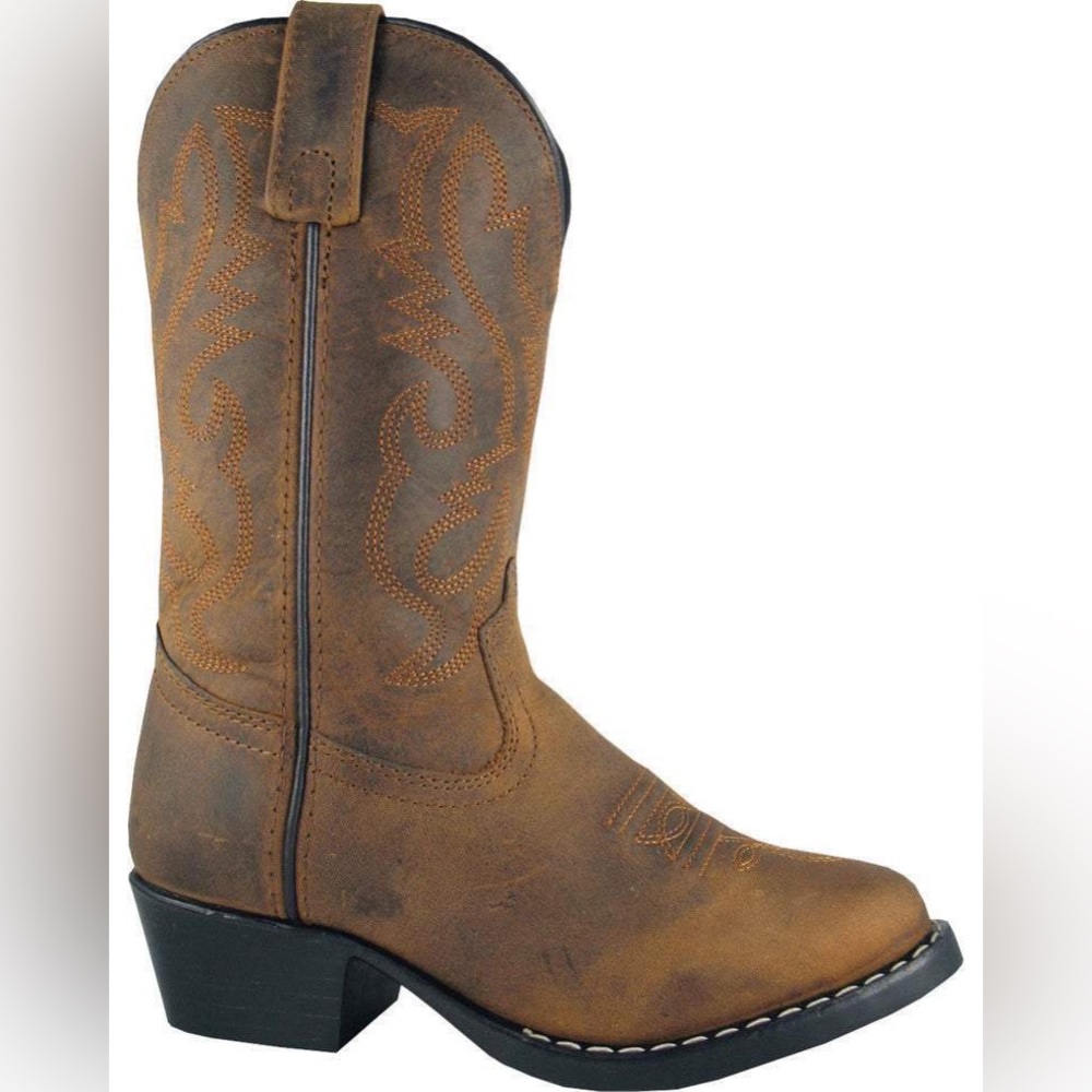 Smoky Mountain Boots Kids Size 2 Denver Distressed Leather Western Cowbo…